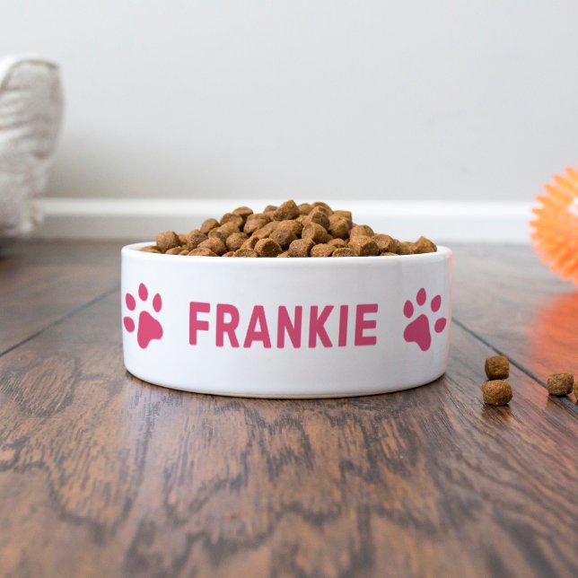 Comedero Nombre personalizado con pinturas rosas (Subido por el creador)