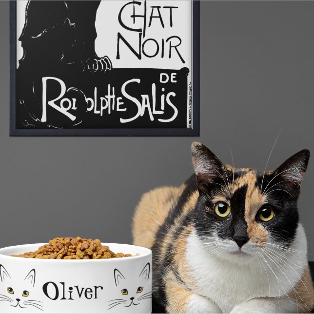 Comedero Nombre personalizado de cara de gato (Subido por el creador)