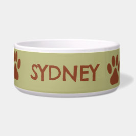 Comedero Nombre personalizado de la pepita de perro marrón