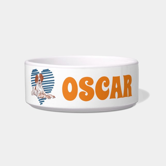 Comedero Nombre personalizado del amante del perro británic (Frente)