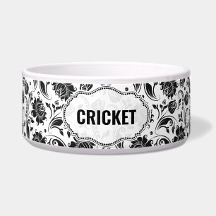 Comedero Nombre personalizado del patrón de damasco blanco 