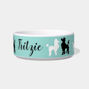 Comedero Nombre personalizado del retro 1950's White & Blac