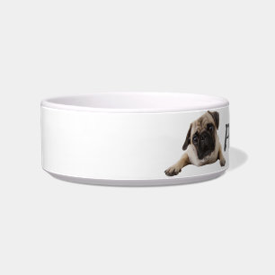 Comedero Nombre personalizado Pug Dog Mascota Animal