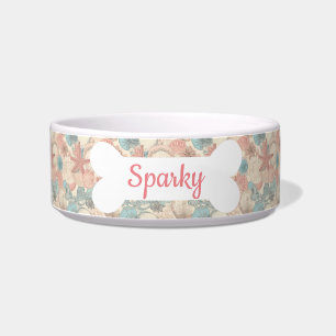Comedero Nombre personalizado Starfish Sea Shells Mascota D
