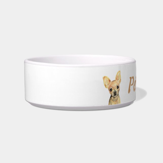 Comedero Nombre personalizado y foto Chihuahua, Mascota, pe (Izquierda)
