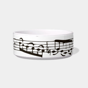 Comedero Notas musicales blancos y negros