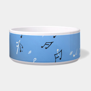 Comedero Notas Musicales Blue Moon Ceramic Pet Bowl