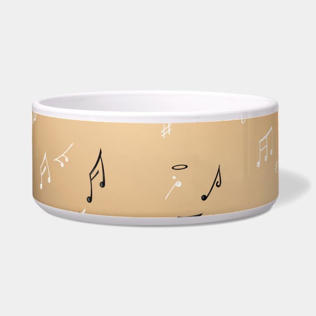 Comedero Notas musicales Golden Light Ceramic Pet Bowl (Frente)