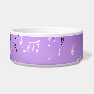 Comedero Notas musicales Purple Glow Ceramic Pet Bowl
