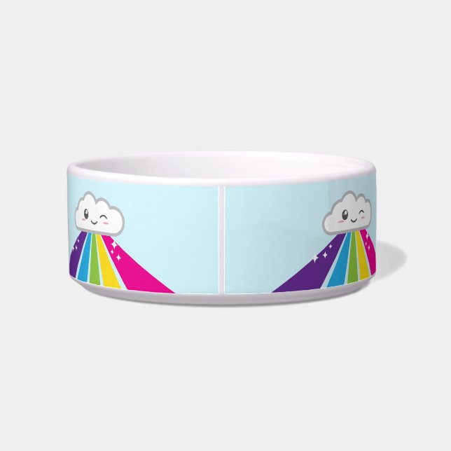 Comedero Nube de Kawaii y tazón de Perro Arcoiris (Espalda)