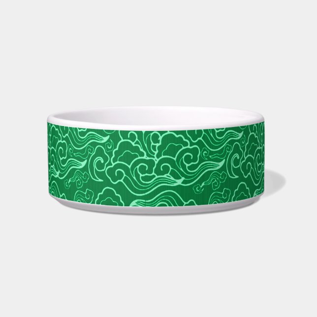 Comedero Nubes japonesas vintage, verde jade (Izquierda)