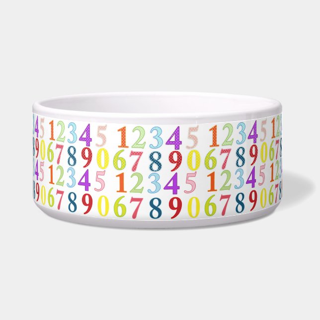 Comedero Numerales Tazón de Mascotas (Frente)