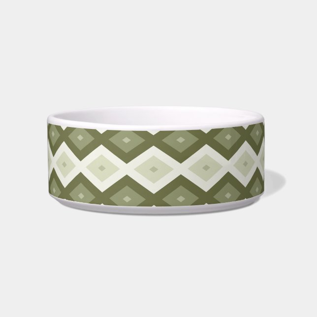 Comedero Olive green diamond pattern (Frente)