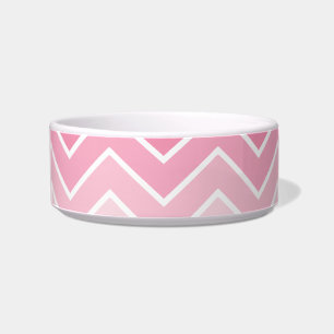 Comedero Ombre Rosa Zig Zag Chevron Patrón Tazones de masco