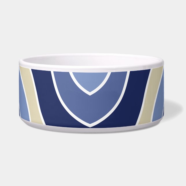 Comedero Ondas azul retro (Frente)