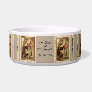 Comedero Oración religiosa St. Therese y St. Joan of Arc