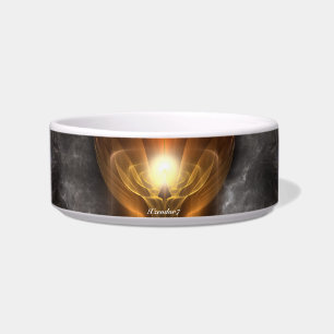 Comedero Orb De Arte Fractal Ligero Tazón De Mascotas