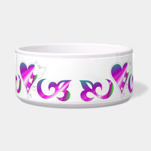 Comedero Ornamentos Rainbow Heart con mariposa y Lily