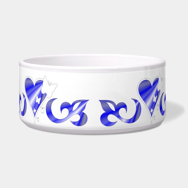 Comedero Ornamentos Rainbow Heart con mariposa y Lily (Frente)