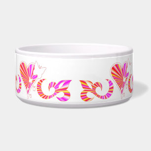 Comedero Ornamentos Rainbow Heart con mariposa y Lily