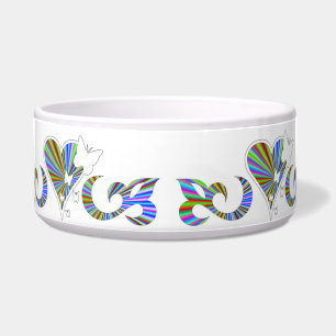 Comedero Ornamentos Rainbow Heart con mariposa y Lily