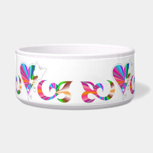 Comedero Ornamentos Rainbow Heart con mariposa y Lily