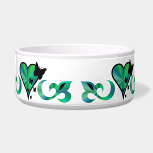 Comedero Ornamentos Rainbow Heart con mariposa y Lily