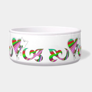 Comedero Ornamentos Rainbow Heart con mariposa y Lily