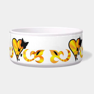 Comedero Ornamentos Rainbow Heart con mariposa y Lily