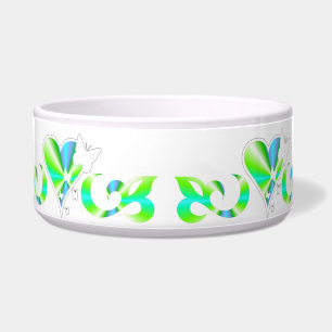 Comedero Ornamentos Rainbow Heart con mariposa y Lily