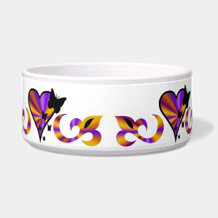 Comedero Ornamentos Rainbow Heart con mariposa y Lily