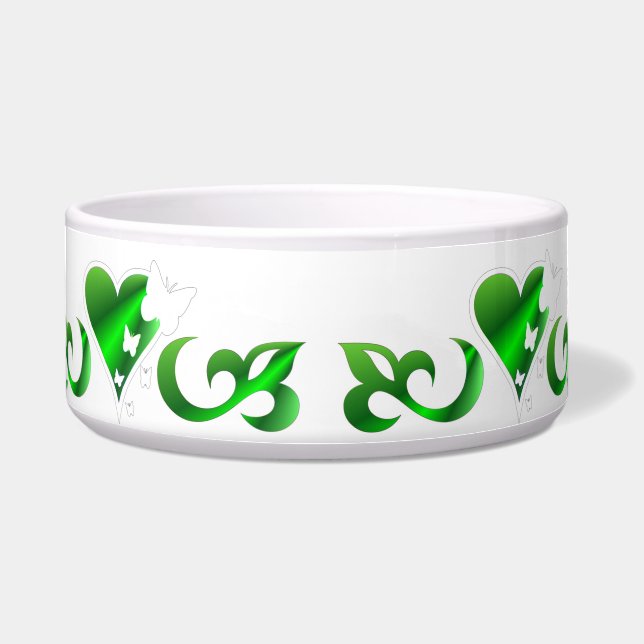 Comedero Ornamentos Rainbow Heart con mariposa y Lily (Frente)