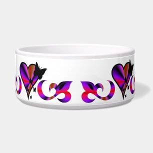Comedero Ornamentos Rainbow Heart con mariposa y Lily