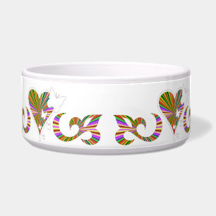 Comedero Ornamentos Rainbow Heart con mariposa y Lily