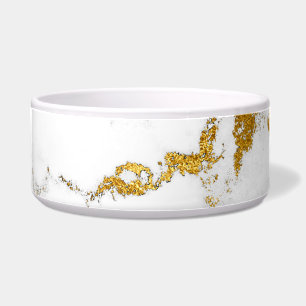 Comedero Oro blanco Carrara de mármol gris blanca elegante