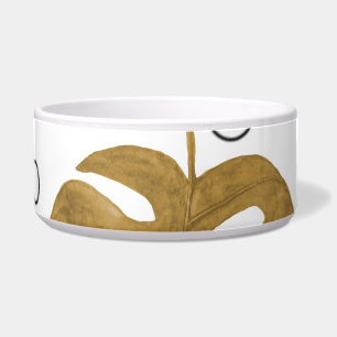 Comedero Oro tropical: acuarela de hoja de monstera
