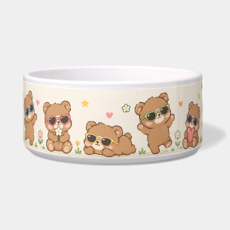Comedero Ositos de peluche lindos con gafas de sol Patrón A