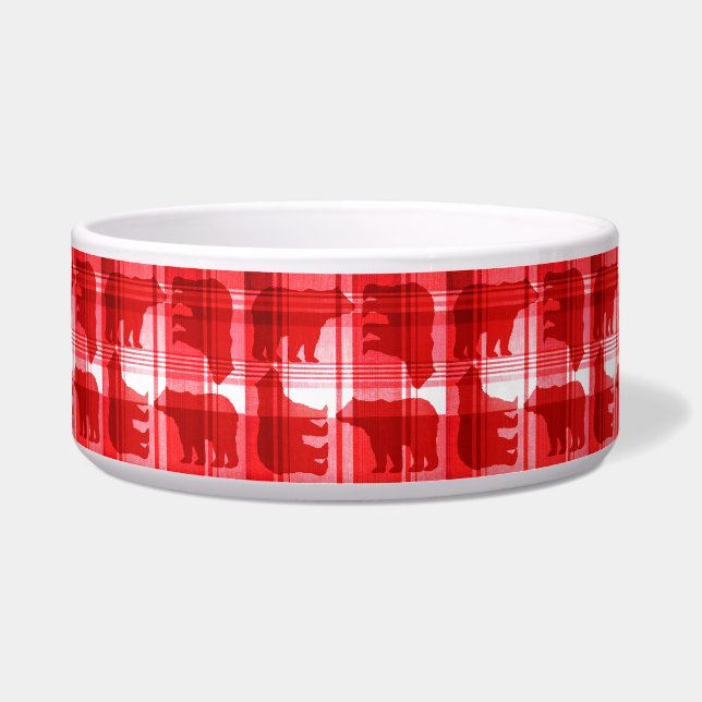 Comedero Ovejas rojas rusticas con tazón mascota (Frente)