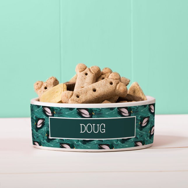 Comedero Padres nadando en el patrón del agua (Mallards Pattern Dog Bowl)