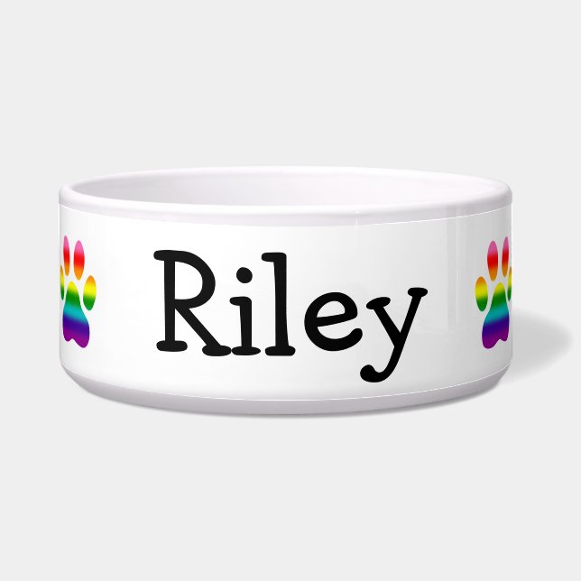 Comedero Paisajes de perros con arco iris (Frente)