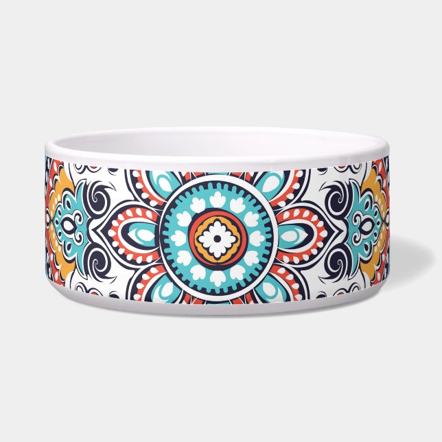 Comedero Paisley indio: Patrón de Mandala étnica (Frente)