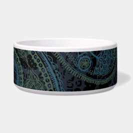 Comedero Paisley romántica de la turquesa, azul y verde