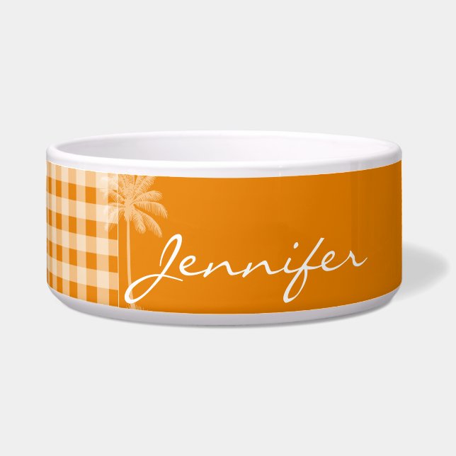 Comedero Palm de verano; Naranja oscuro Gingham (Frente)