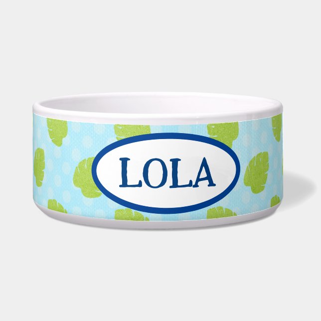 Comedero Palm Leaf Island Ceramic Pet Bowl (Frente)