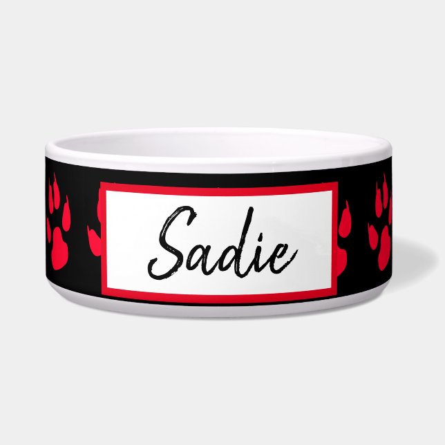 Comedero Papas rojas y negras Imprimir comida de perro (Frente)