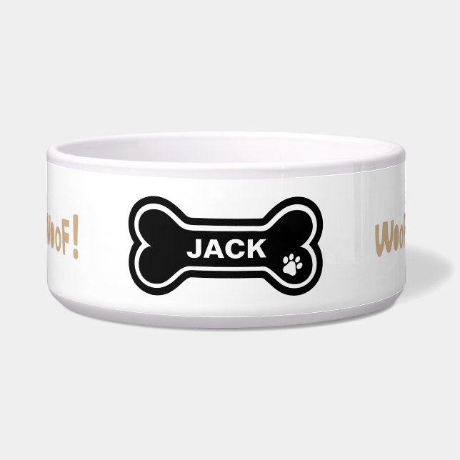 Comedero Papel de madera, papel de madera y perro personali (Frente)