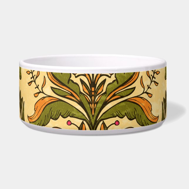 Comedero Papel de pared de flores clásico: damasco estiliza (Frente)