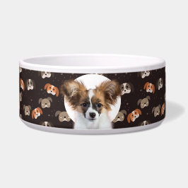 Comedero Papillon Personalizado Photo & Name Dog Bowl