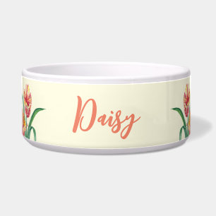 Comedero Para la acuarela Mascota Loro Amarillo Tulipano Pi