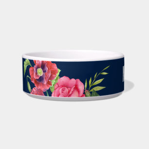 Comedero Para las flores rojas y rosas Mascotas azul de la